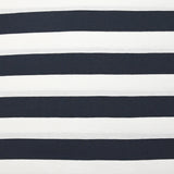 Jersey de coton rayé 30 mm bleu nuit et blanc