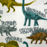 Polaire imprimée dinosaures fond blanc
