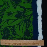 Crêpe viscose imprimé herbe haute fond vert