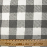 Polaire imprimée vichy gris et blanc