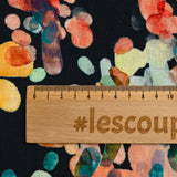 Lin viscose imprimé ballons multicolores fond marine