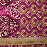 Viscose imprimée ikat baroque magenta