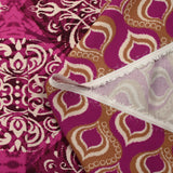 Viscose imprimée ikat baroque magenta