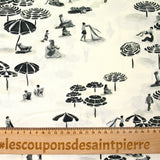 Cotton printed beach ecru background