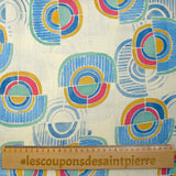 Viscose tissée imprimée arc en demi-cercle fond écru