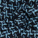 Tweed de polyester pied-de-poule ciel et noir