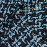 Tweed de polyester pied-de-poule ciel et noir