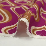 Viscose imprimée ikat baroque magenta