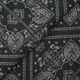 Double gaze fine imprimée bandana cachemire fond anthracite
