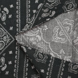 Double gaze fine imprimée bandana cachemire fond anthracite