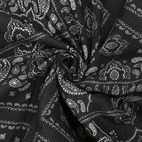 Double gaze fine imprimée bandana cachemire fond anthracite