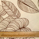 Coton imprimé caladium fond beige