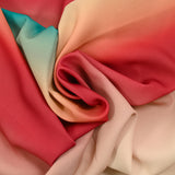 Crêpe imprimé tie and dye fond beige