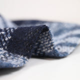 Laine mélangée carreaux bleu et marine