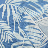Maille plissée satinée feuille bleu givré