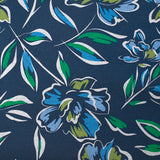 Sweat envers doudou fleurs bleu et vert fond marine