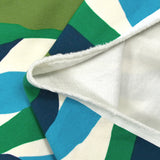 Sudadera de peluche Crepúsculo en verde prado, caqui y azul