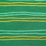 Sweat envers doudou rayé jaune et vert d'eau fond vert prairie