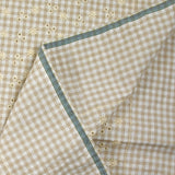 Cotton Vichy embroidered greige background