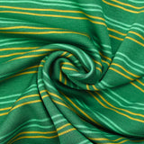 Sweat envers doudou rayé jaune et vert d'eau fond vert prairie