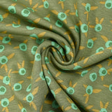 Sudadera de peluche Summer Buds en verde agua y fondo caqui ocre