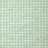 Cotton Vichy embroidered pastel green background