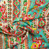 Viscose imprimée éclosion paisley multicolore