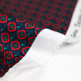 Silk Satin estampado Nápoles Red Diamonds Marine Marine