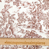 Cotton Printed Jouy Brown Canvas