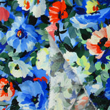 Viscose imprimée impressionniste bleu