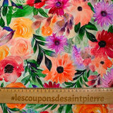 Viscose imprimée bouquet de fleurs multicolore