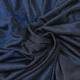 Fine iridescent electric blue jersey with black background