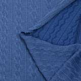 Maille tricot torsade Léonie bleu barbeau