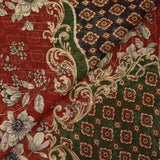 Green and red baroque lurex printed crinkle chiffon