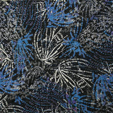 Mousseline imprimée lurex feu d'artifice bleu fond noir