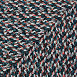 Fine crepe printed with duck and coral painting on a midnight blue background