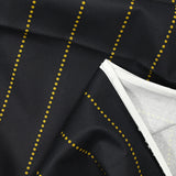 Coton imprimé à pois jaune fond bleu nuit