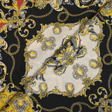 Satin polyester twill printed baroque moldings red background