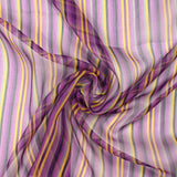 Cruy Mousseline 100% Siller Violet y Stripe amarillo