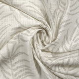 Woven cotton Linen Print Linen Foliage Gray Background White broken