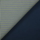 Polyester lourd à carreaux vert et marine fond beige