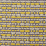 Brocart polycoton rayé Coline jaune et blanc cassé