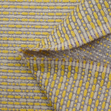 Brocart polycoton rayé Coline jaune et blanc cassé