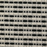 Brocart polycoton rayé Coline noir et blanc cassé