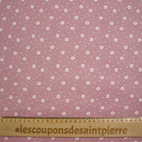 Jersey tout doux imprimé marguerite fond rose