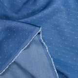 Tencel jeans with medium blue polka dots