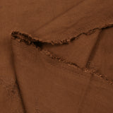 Crêpe viscose Lily brodé feuillage marron noisette