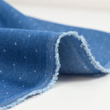 Tencel jeans with medium blue polka dots
