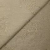 Crêpe viscose Lily brodé feuillage beige