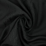 Crêpe viscose Lily brodé feuillage noir